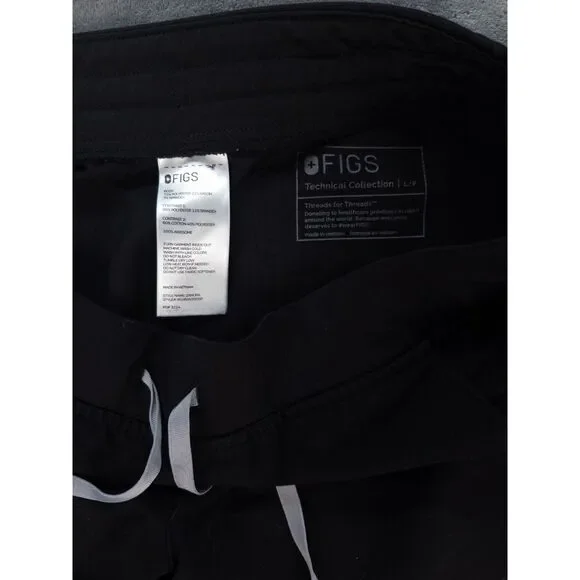 FIGS Black Scrubs Set Zamora Jogger Pants L Petite + Catarina Top L - Picture 6 of 15